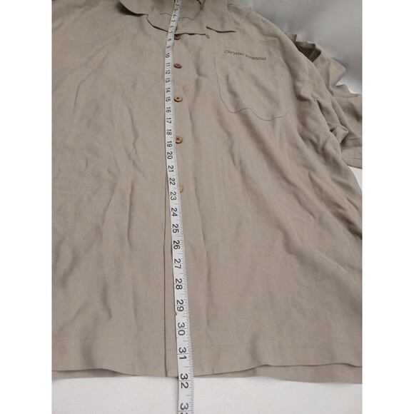 Eagle Dry Goods Co. Button Front Shirt Men's Beige Silk Chrysler Financial XXL - Picture 7 of 11